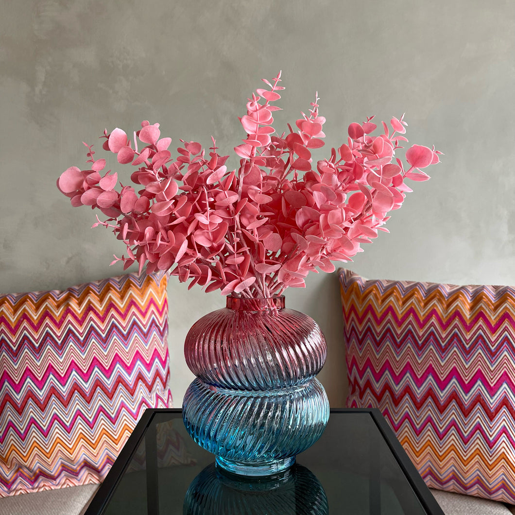 Vase swirl pink blue