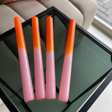 Afbeelding in Gallery-weergave laden, candle dipdye orange/pink (set4)
